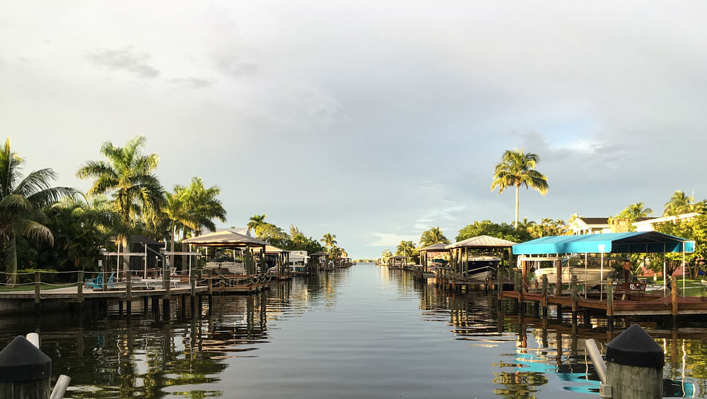 A hot and humid body of water in florida that's terrible for playing cards