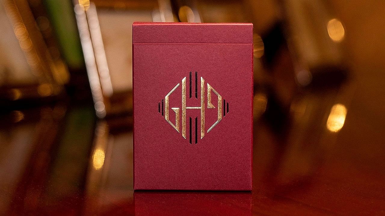 Guy hollingworth playing cards burgundy by vanishing inc