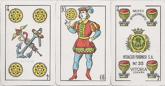 Early playing cards featuring latin suits inspired by Tarot Cards