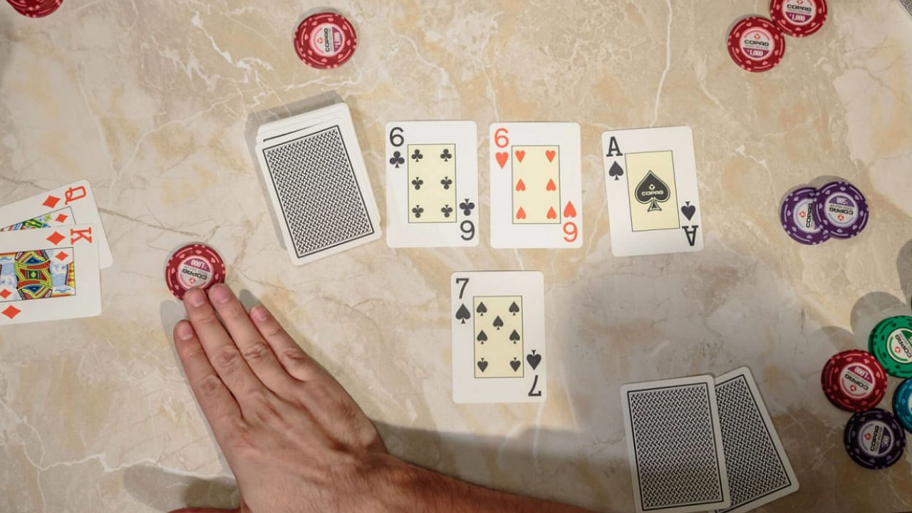 playing poker with friends