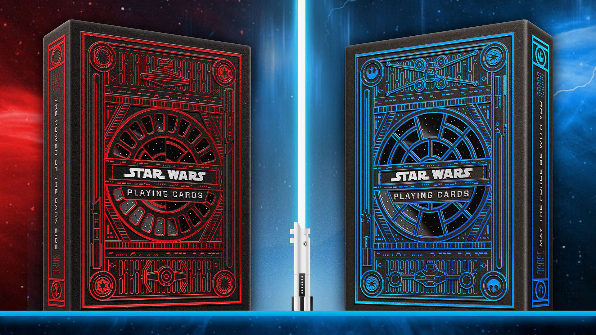 star wars playing cards collectable custom playing cards with blue lightsaber